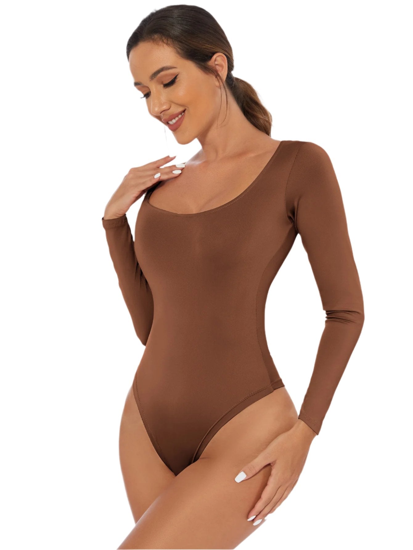 Body Modellante Maniche Lunghe con Apertura